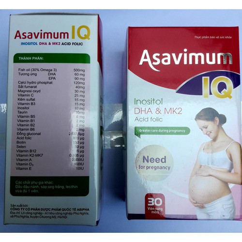 VIÊN UỐNG BỔ BÀ BẦU ASAVIMUM IQ hộp 30 viên.