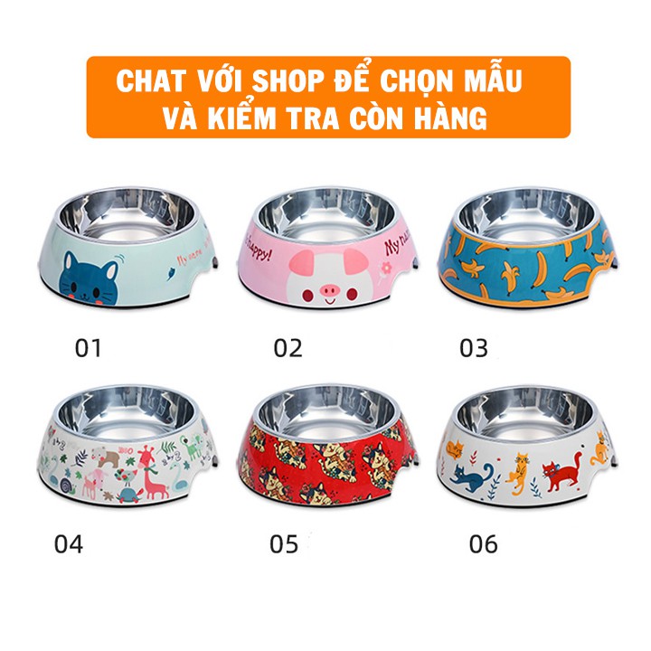 Bát Ăn Cho Thú Cưng Chó Mèo Men Sứ Lòng Inox #Tintin Pet Store