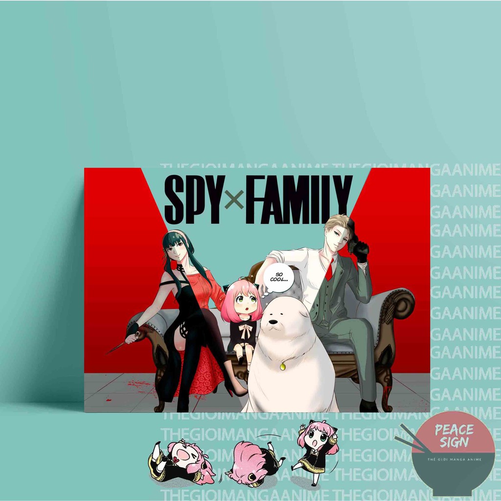 Tấm Postcard giấy 260gsm cao cấp SPY X FAMILY GIA ĐÌNH ĐIỆP VIÊN A5 anime chibi ảnh đẹp nhiều mẫu