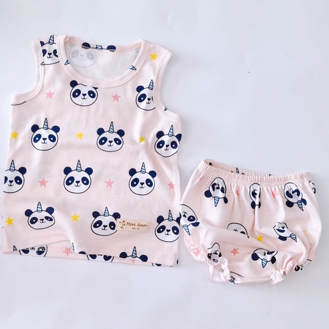 Đồ Bộ Ba Lỗ Thun Cotton Mềm Nhiều Họa Tiết Cho Bé Gái MINTSCLOSET Từ 1 - 4 Tuổi - S1243