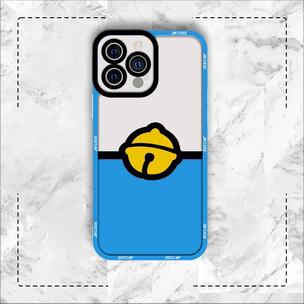 Ốp lưng iphone samsung xiaomi oppo cạnh vuông JM CASE chuông Doraemon