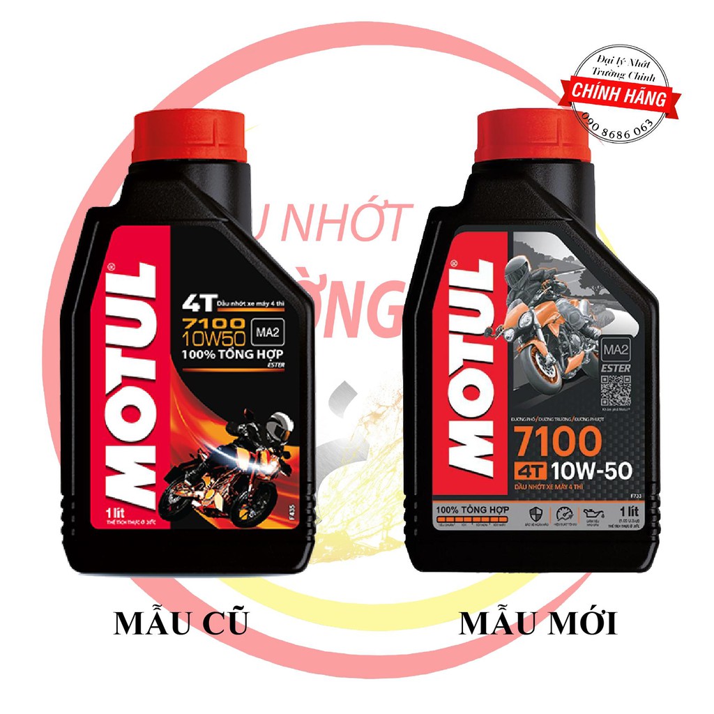 Nhớt Motul 7100 10W50 100ML,200ML, 300ML, 400ML dành cho xe số xe côn