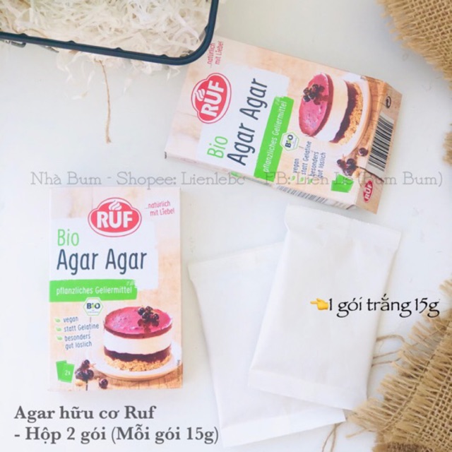 Agar Bột rau câu hữu cơ Ruf (bao bì mới)-Date 8/2022