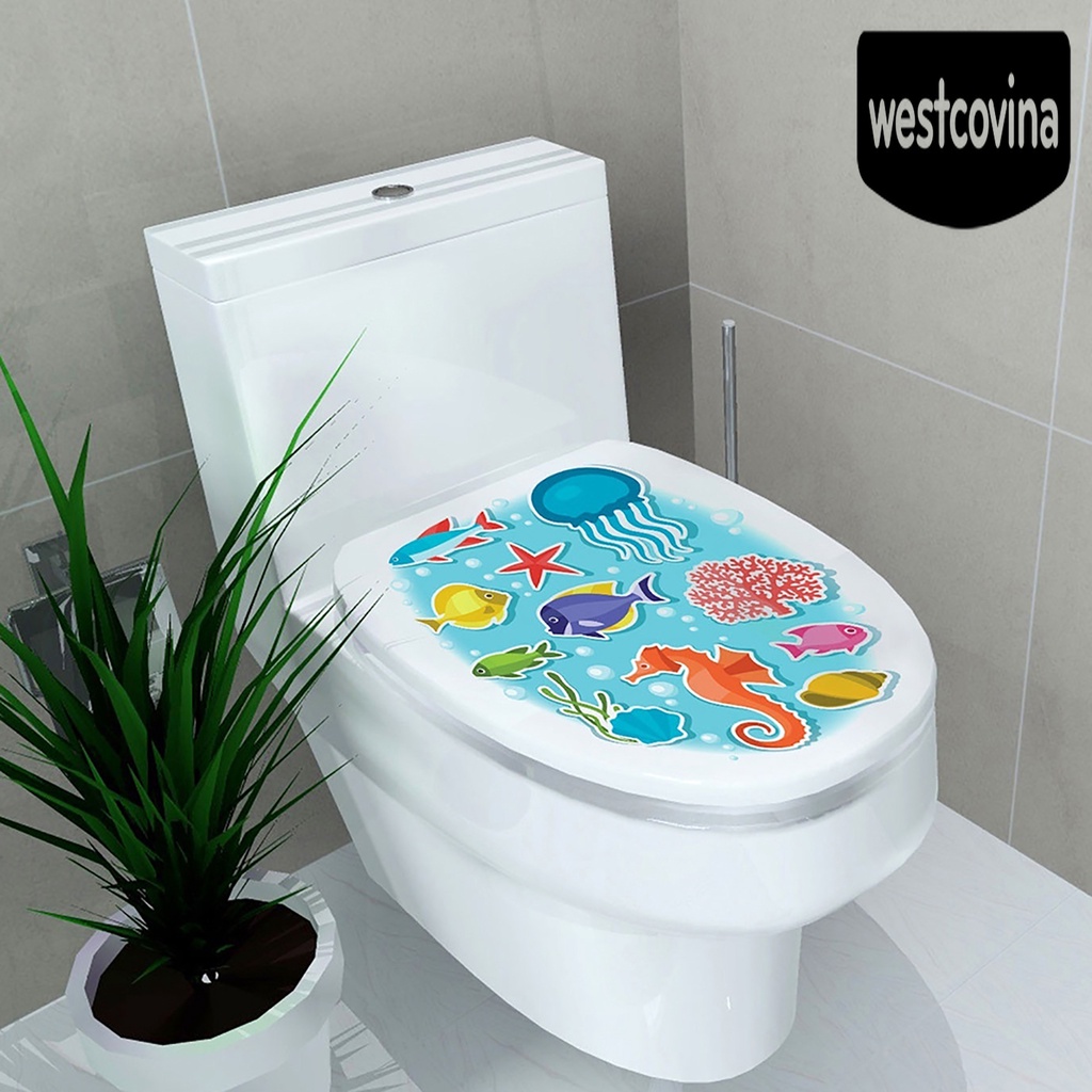[Hot]☀ Sticker Dán Toilet Chống Thấm Nước Với Họa Tiết Hình Đại Dương Theo Phong Cách Hoạt Hình
