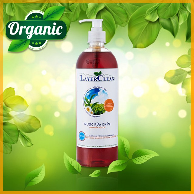 {HÀNG CHÍNH HÃNG} Nước Rửa Chén Bát Organic Hương Quế 800ml Layer Clean Hữu Cơ Không Chứa Hóa Chất An toàn cho da