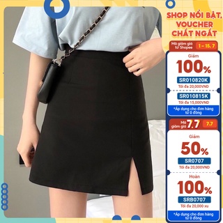 Chân váy công sở, chữ A ngắn xẻ đùi trẻ trung thanh lịch