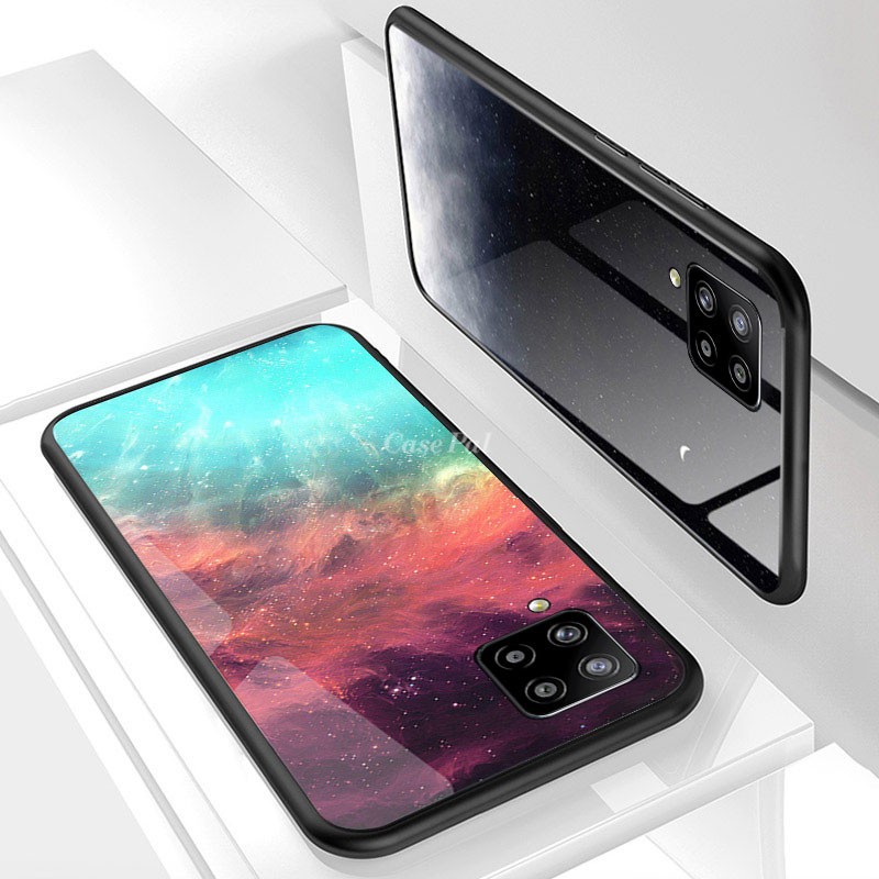 Ốp Lưng Tích Hợp Kính Cường Lực Họa Tiết Bầu Trời Sao Cho Samsung Galaxy A12 | BigBuy360 - bigbuy360.vn