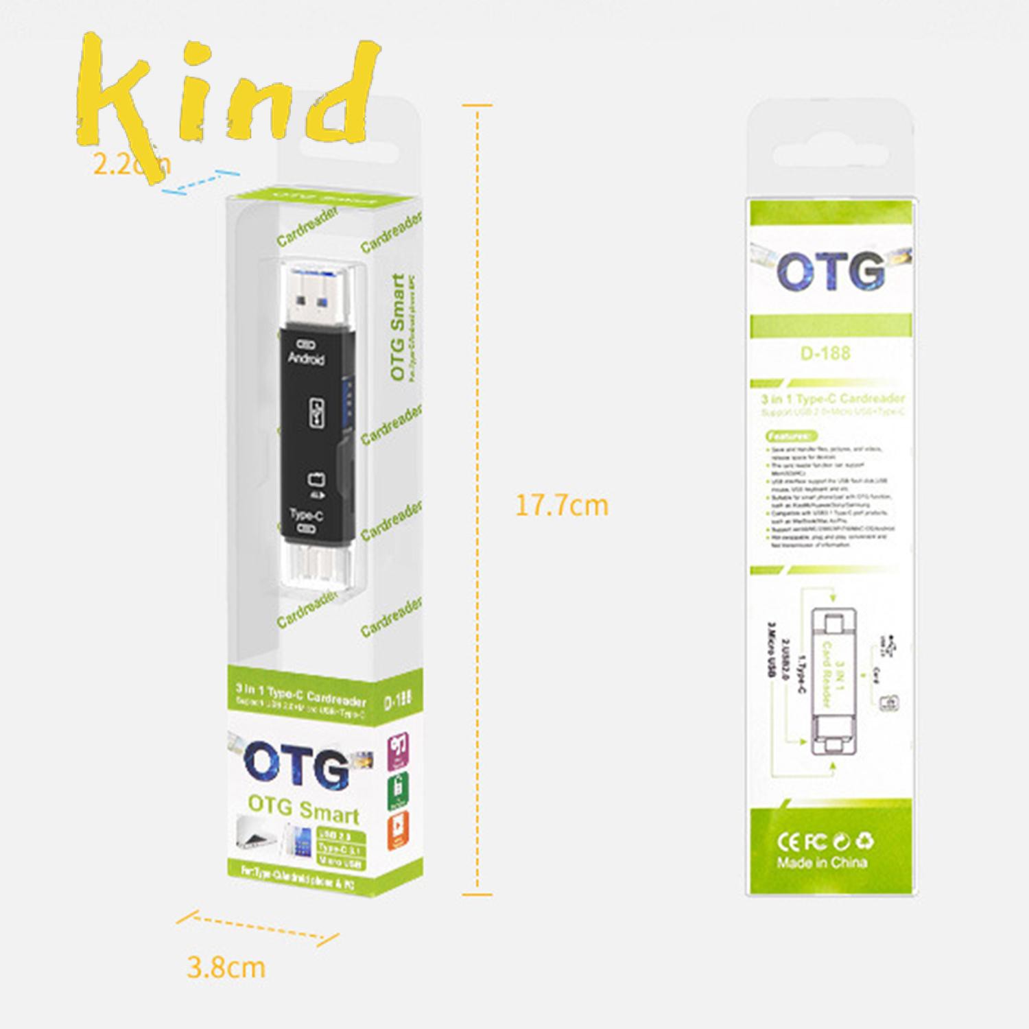 Đầu Đọc Thẻ 3 Trong 1 Usb 3.0 Type-C Tốc Độ Cao | BigBuy360 - bigbuy360.vn