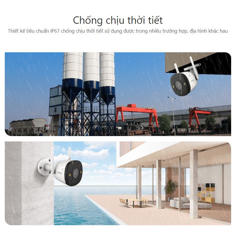 Camera Ngoài Trời Wifi IMOU F42 Bullet 2C/2E/2 4MP 2K Màu Ban Đêm, Còi Báo Động - Hàng chính hãng