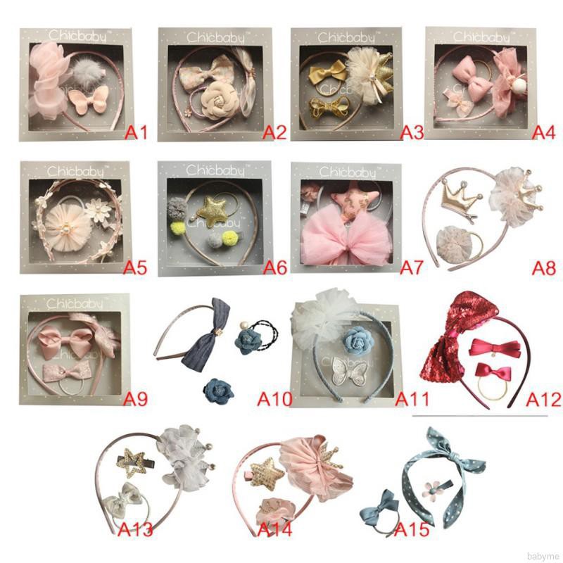 Bộ băng đô dây buộc tóc kẹp tóc xinh xắn cho bé gái