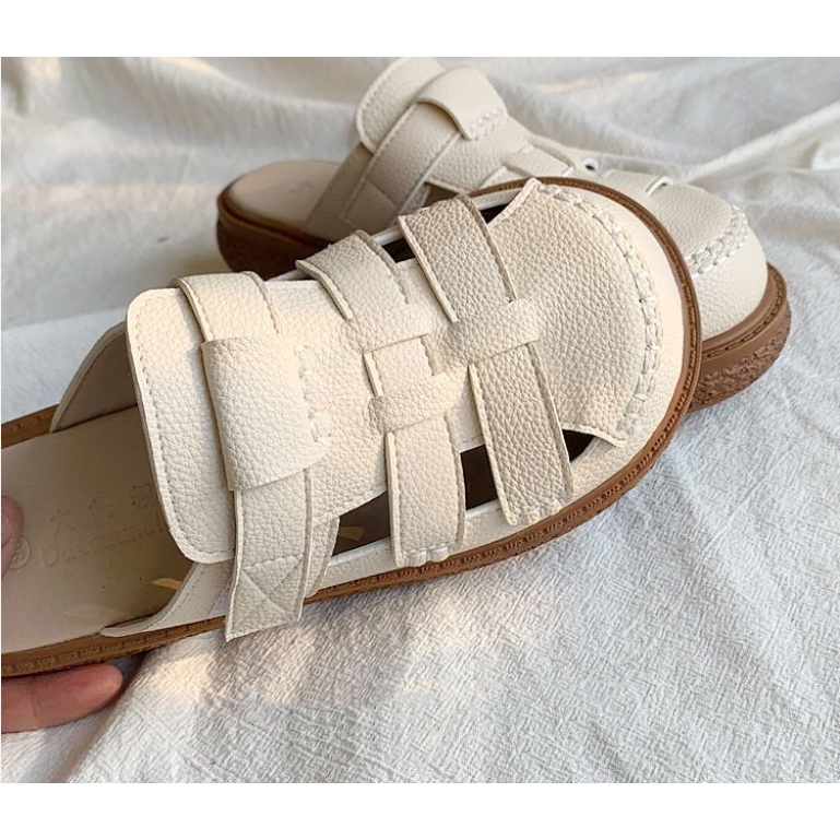 [Bán Chạy] ~ Giày Sandal Đế Cao Dày Dặn Khoét Lỗ To Phong Cách Mori Nhật Bản Mùa Hè Dễ Phối Đồ Cho Nữ