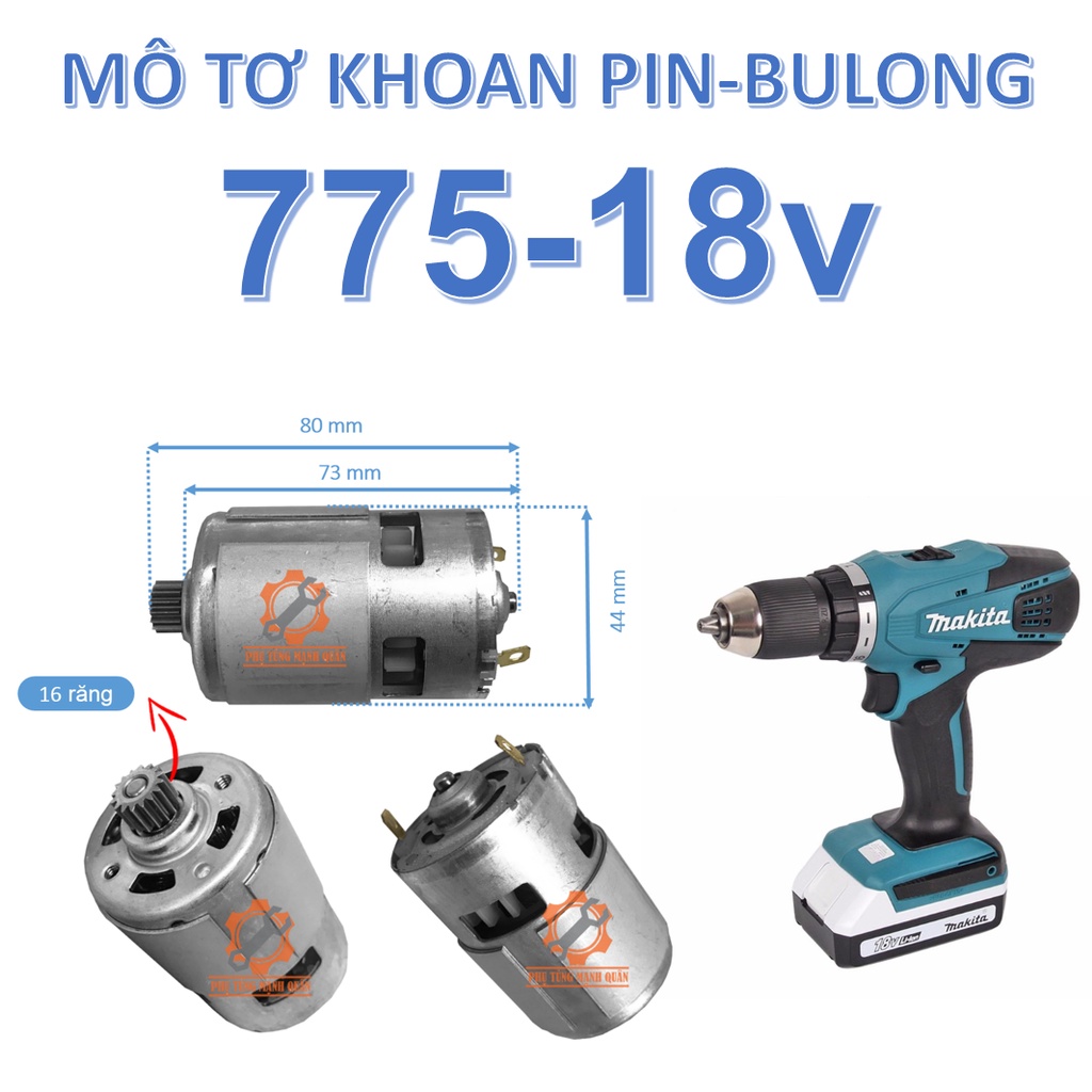 Motor/động cơ máy khoan pin 550-12v/21v 775-18v