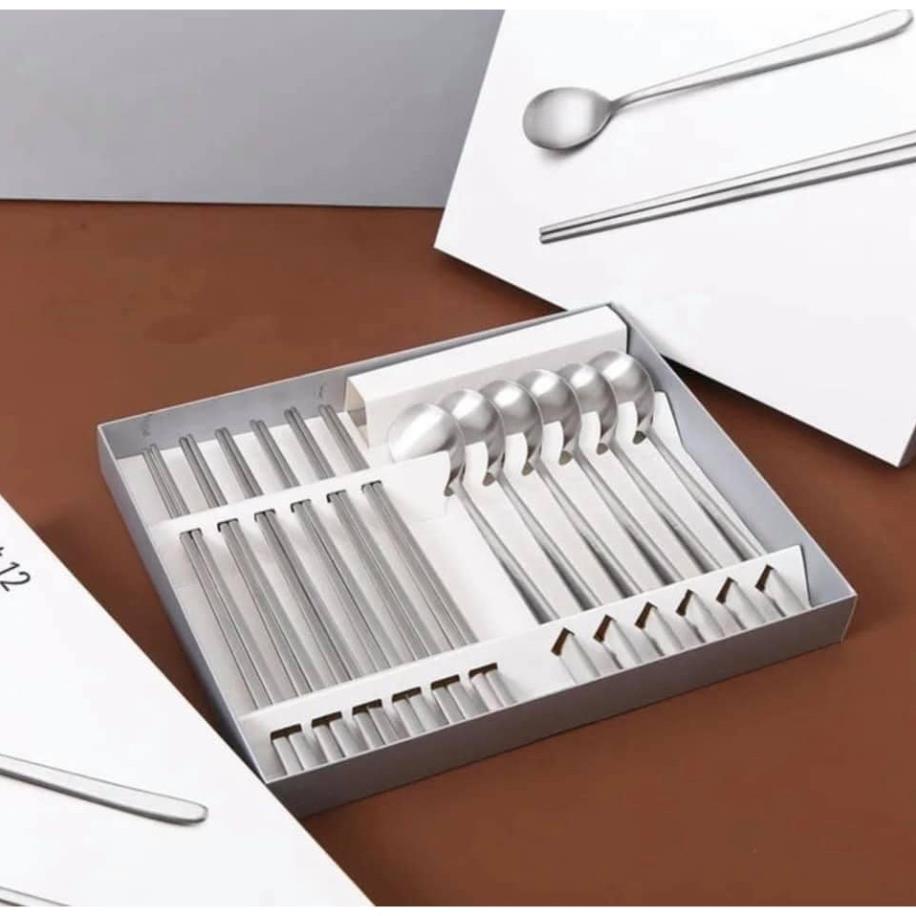 Bộ 12 thìa muỗng đũa inox kháng khuẩn 304