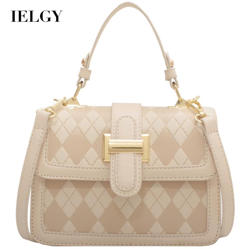 Túi đeo vai IELGY hình vuông cỡ nhỏ họa tiết dập nổi thời trang cho nữ