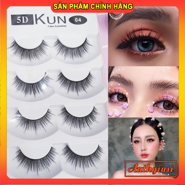 Mi giả lông chồn siêu tự nhiên 5D KUN 5 đôi sợi mi tơi xịn tự nhiên dày dài cong