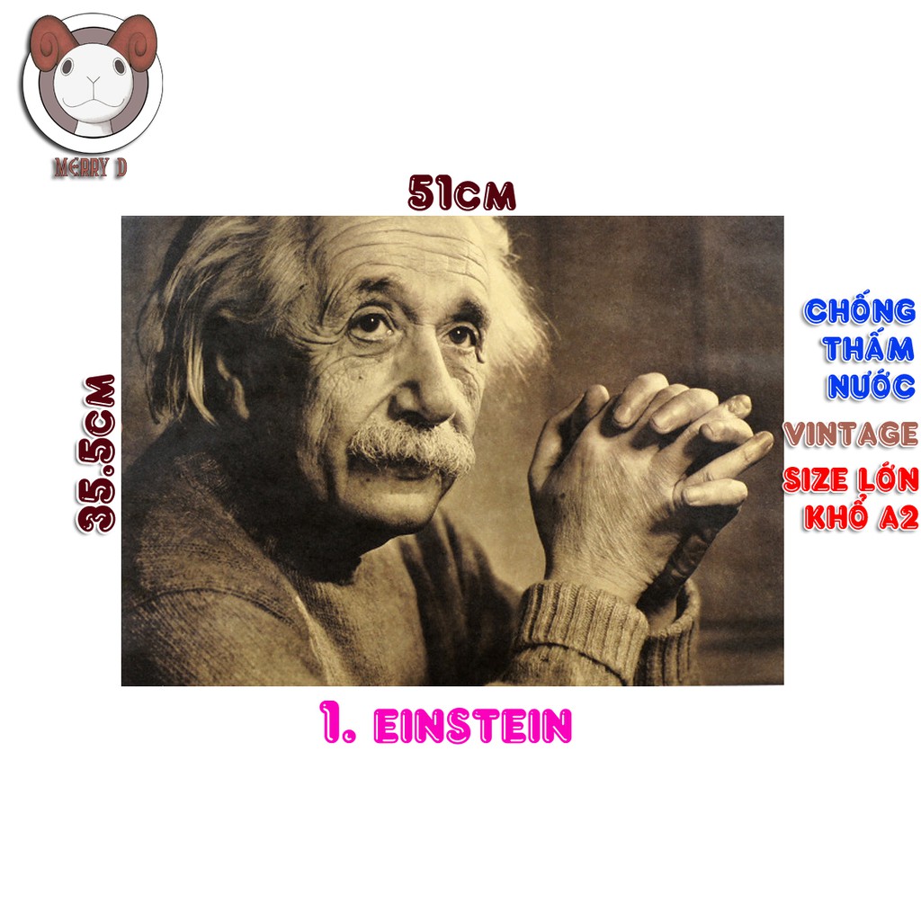 Poster 51x36cm VĨ NHÂN STEVE JOBS - EINSTEIN - MOZART Vintage - Poster Trang Trí Vintage