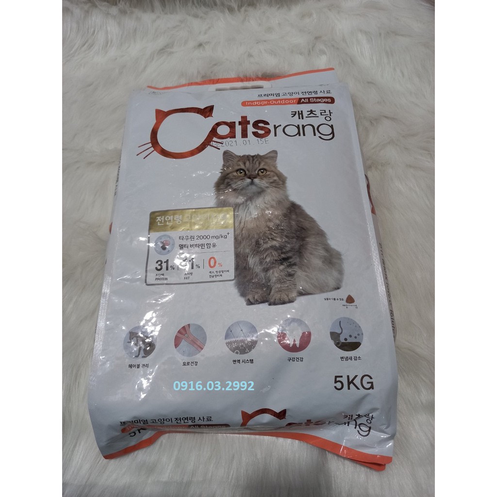 Combo 2 gói thức ăn cho mèo Catsrang 5kg, Thức ăn cho mèo Catsrang 5kg
