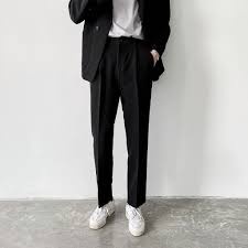 Quần âu nam hàn quốc dáng baggy suông đen, kem vải dày dặn co giãn tốt thương hiệu JBAGY - JA0101