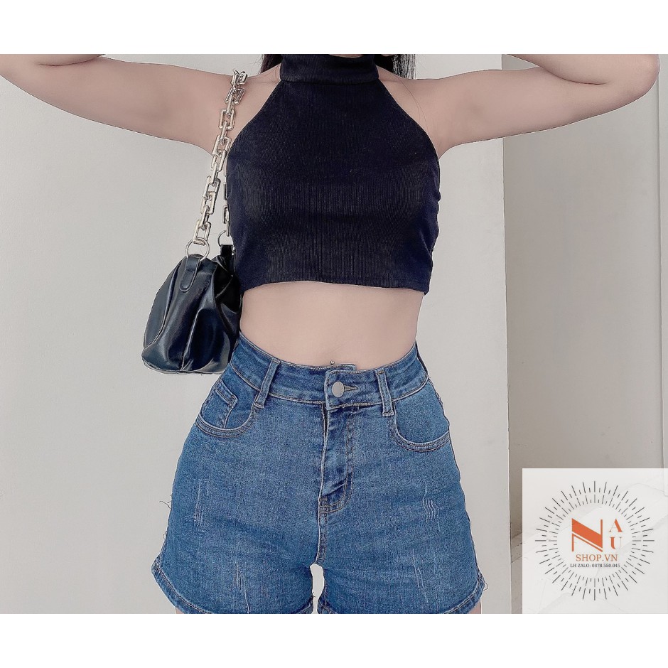 Quần Jeans Đùi ❤FreeShip❤ lưng cao KAVO BLUE cho nữ co giãn 4 chiều, Mã: SOOC 38