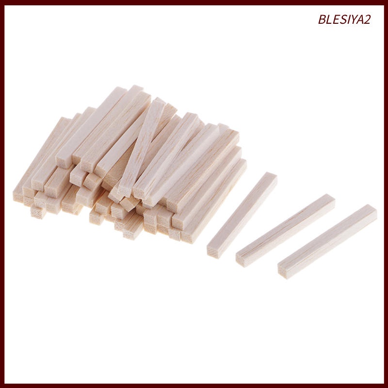 Set 2 / 50 Que Gỗ Vuông 50mm Làm Đồ Thủ Công DIY Cho Bé
