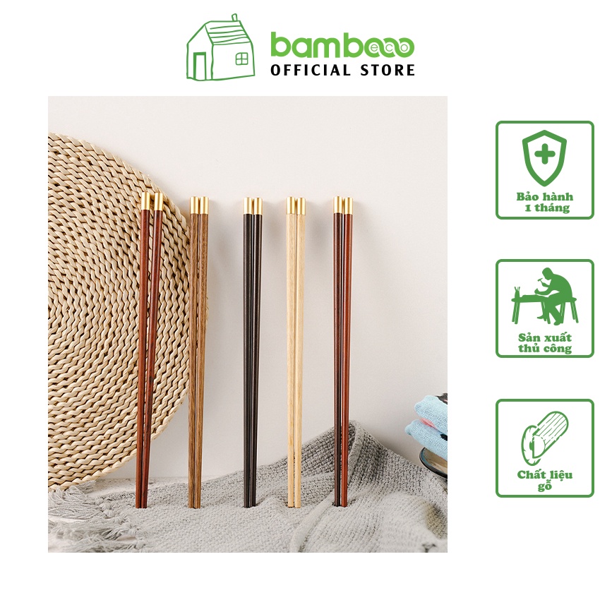 Đũa gỗ Hương bọc đồng phong cách Nhật Bản BAMBOOO ECO thân thiện môi trường