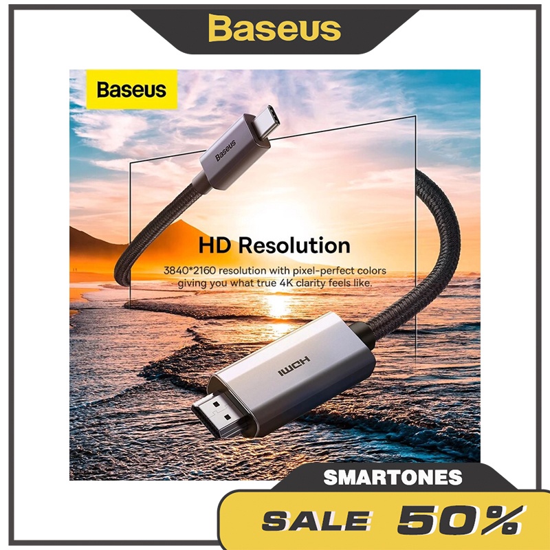 Cáp Type C to HDMI Baseus High Definition xuất hình ảnh 4K cho điện thoại, laptop