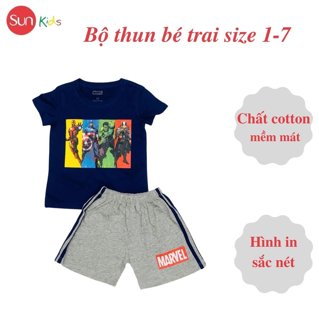 Đồ bộ bé trai, đồ bộ trẻ em chất thun cotton, size 1-7 tuổi, có nhiều màu - SUNKIDS
