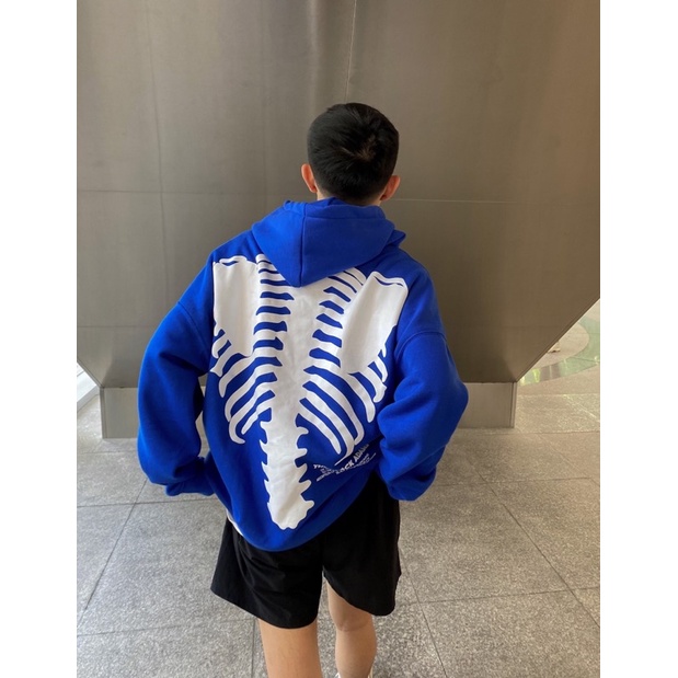 ÁO KHOÁC SKELETON PHỐI MÀU BABY BLUE THE BLACK ADAMS