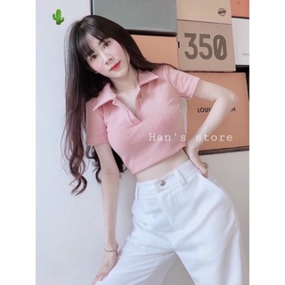 ÁO CROPTOP BẺ CỔ