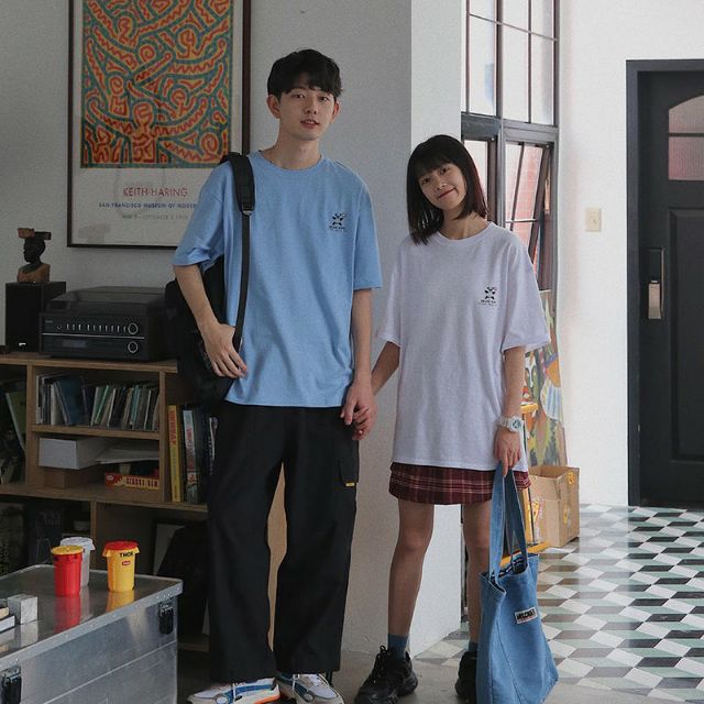 Áo thun tay lỡ Unisex dạng cặp gấu ENJOG