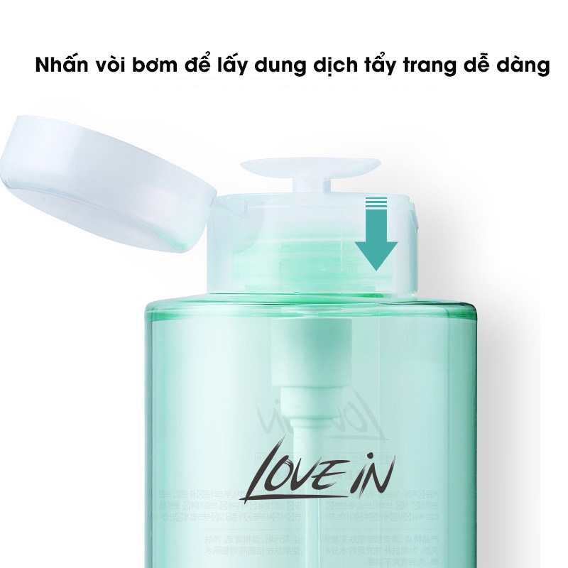 Nước Tẩy Trang Làm Sạch Da Dầu Mụn LOVE IN Dùng Cho Mọi Loại Da, Giúp Sạch Sâu Cung Cấp Độ Ẩm Cho Da