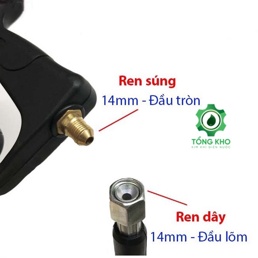 Súng rửa xe áp lực cao ren ngoài 22mm và 14mm - Tổng kho kim khí điện nước