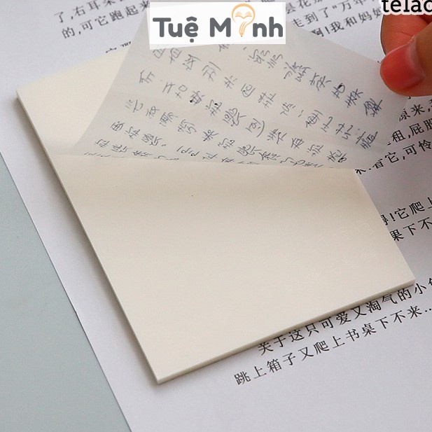 Tập 50 tờ giấy note ghi chú trong suốt, giấy nhớ học tập, văn phòng đơn giản NO02