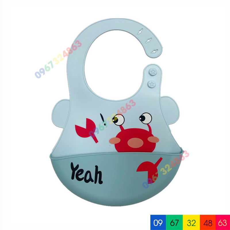 Yếm ăn dặm SILICON CÓ TAI KÈM MÁNG siêu mềm dẻo cho bé