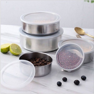 Bộ thố inox cao cấp protect fresh box 5 chiếc có nắp đậy chân không nhiều kích thước đựng thực phẩm tiện dụng