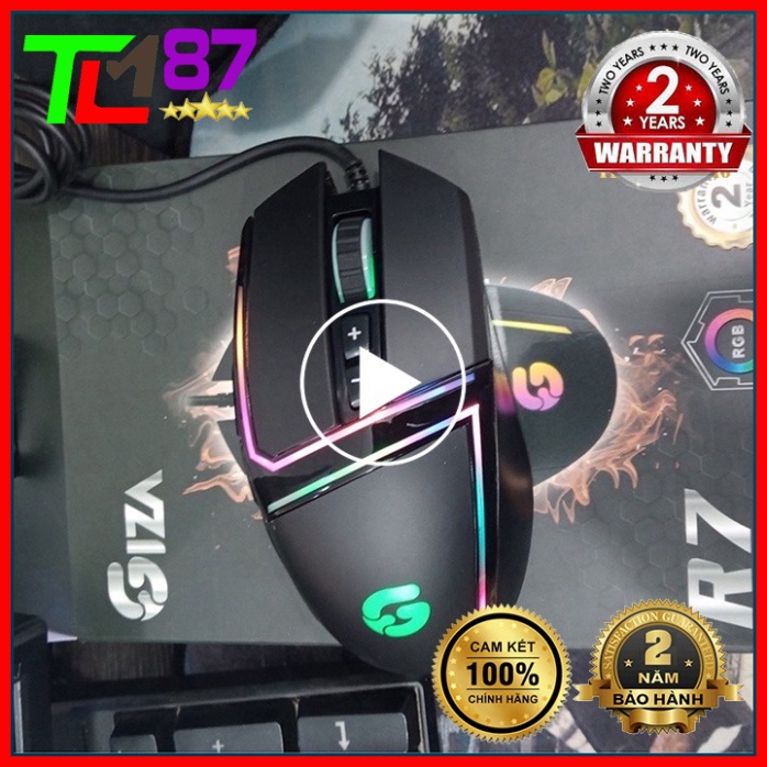 Chuột Gaming Chính Hãng Đèn LED 7 Màu RGB Có Dây VSPTech Giza R7 - Chuột Máy Vi Tính PC Laptop Mouse Chuyên Game