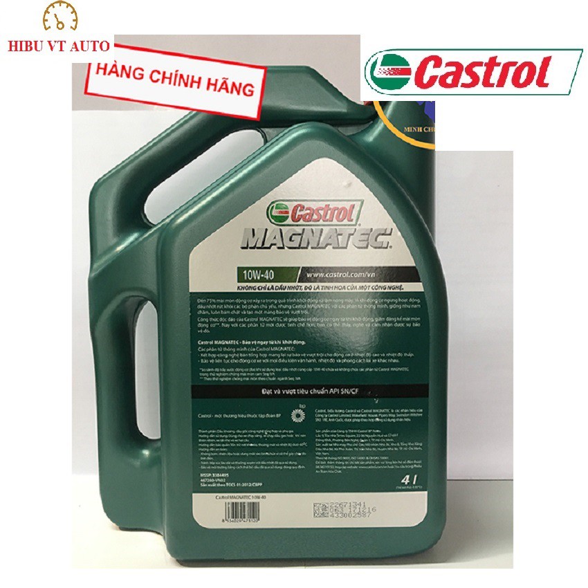 Dầu nhớt tổng hợp cao cấp dành cho xe ô tô Castrol Magnatec công nghệ Dualock 10W40  4 lít