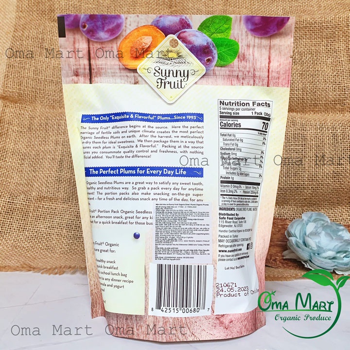 Mận khô hữu cơ Sunny Fruit 150g