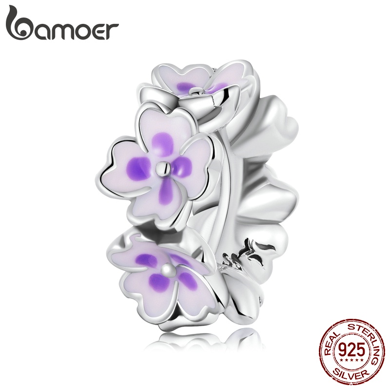 Hạt phụ kiện BAMOER SCC2212 bạc 925 kiểu hoa thời trang để làm trang sức