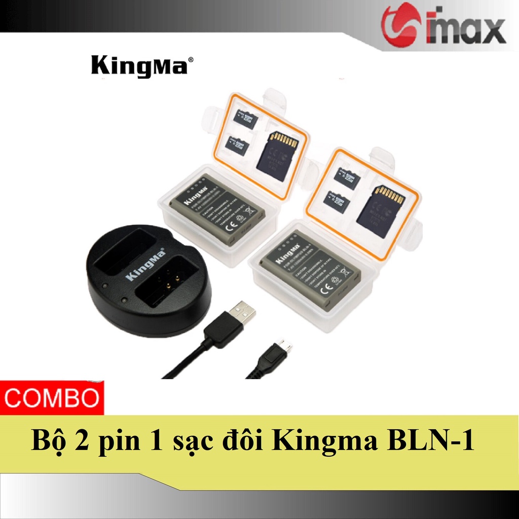 Combo pin sạc máy ảnh Kingma cho Olympus BLN-1