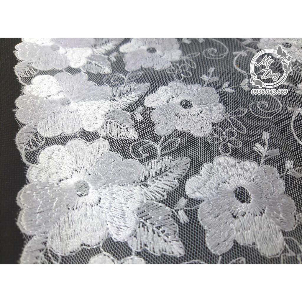 Dây ren Lưới 24F 2 biên màu kem (Dây dài 13,5 mét) - MS 34