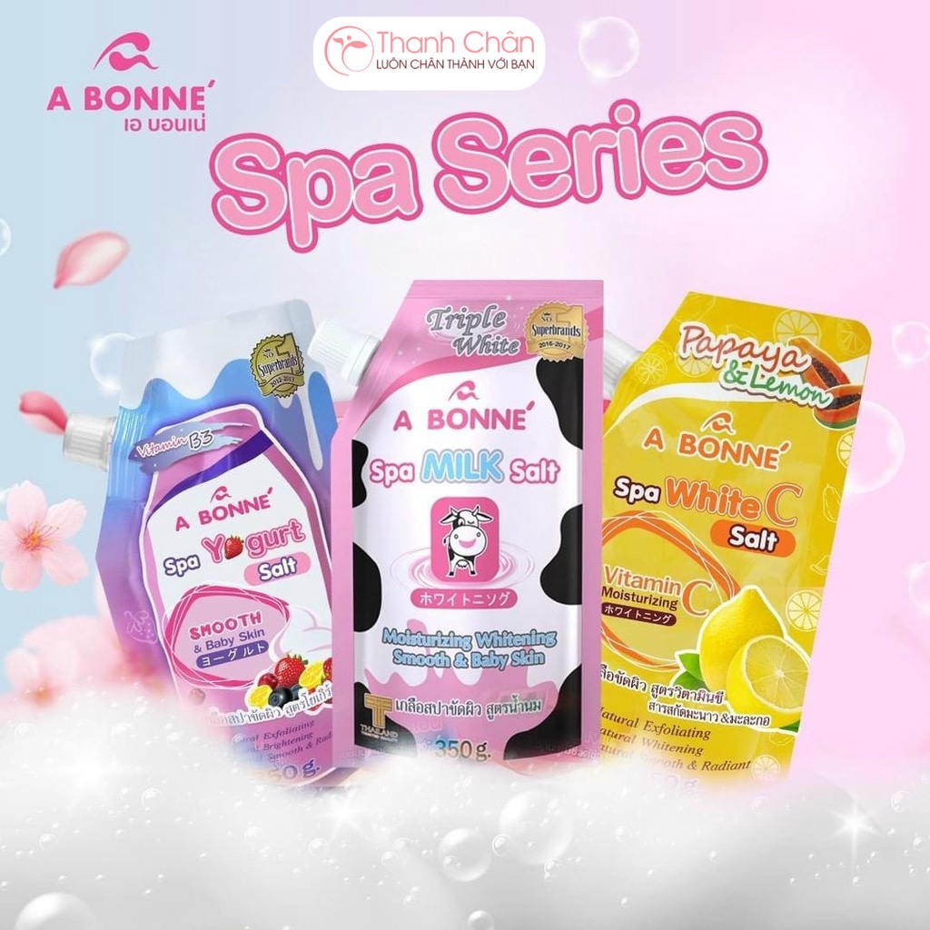 Muối Tắm Sữa A Bonne Spa Milk Salt Làm Trắng &amp; Mềm Mịn Da 350g - Dạng túi có vòi