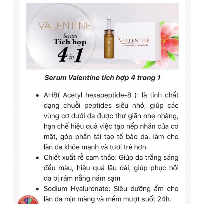 SERUM VALENTINE LỌ 10ml 🌸 FREESHIP 🌸 CHÍNH HÃNG 100%