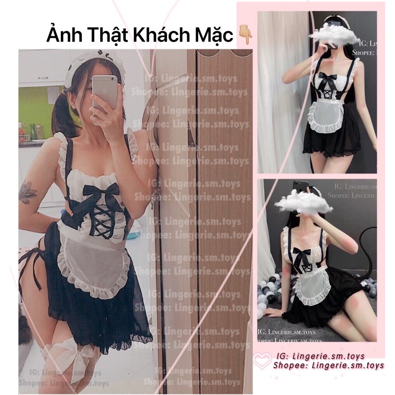 LL2362 Váy Hầu Gái Nơ Xinh Dễ Thương| Cosplay nàng hầu| Cosplay Sexy