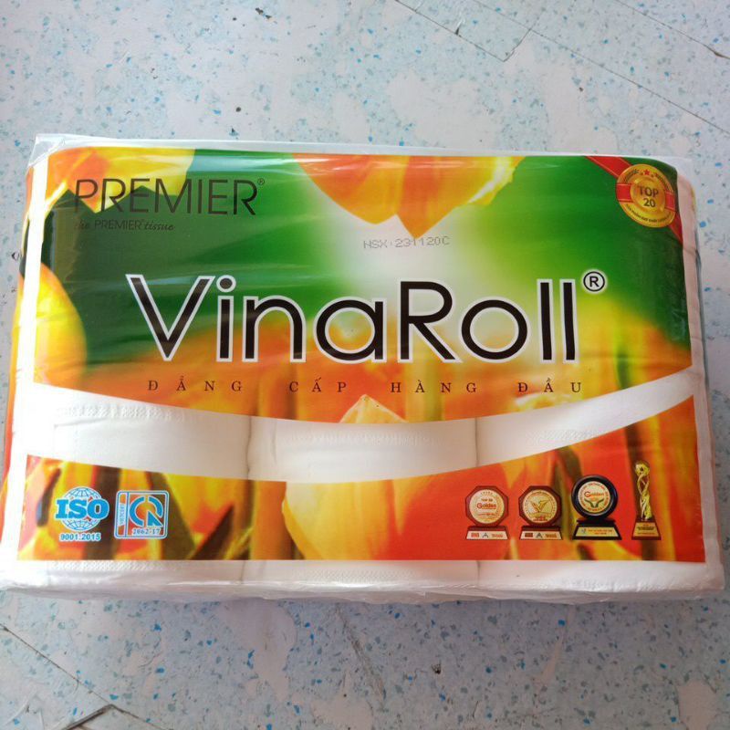 Giấy vệ sinh Vinaroll 6 cuộn 3 lớp cao cấp không lõi