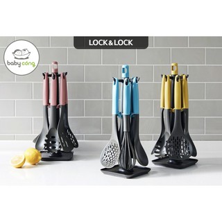 [Babycong] Bộ dụng cụ nhà bếp Lock & Lock 7p ( bộ 6 dụng cụ nấu ăn + giá đỡ )