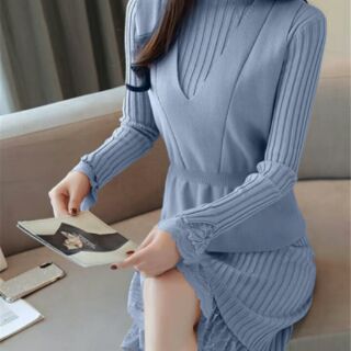 Set váy len QC xinh( hàng có sẵn)