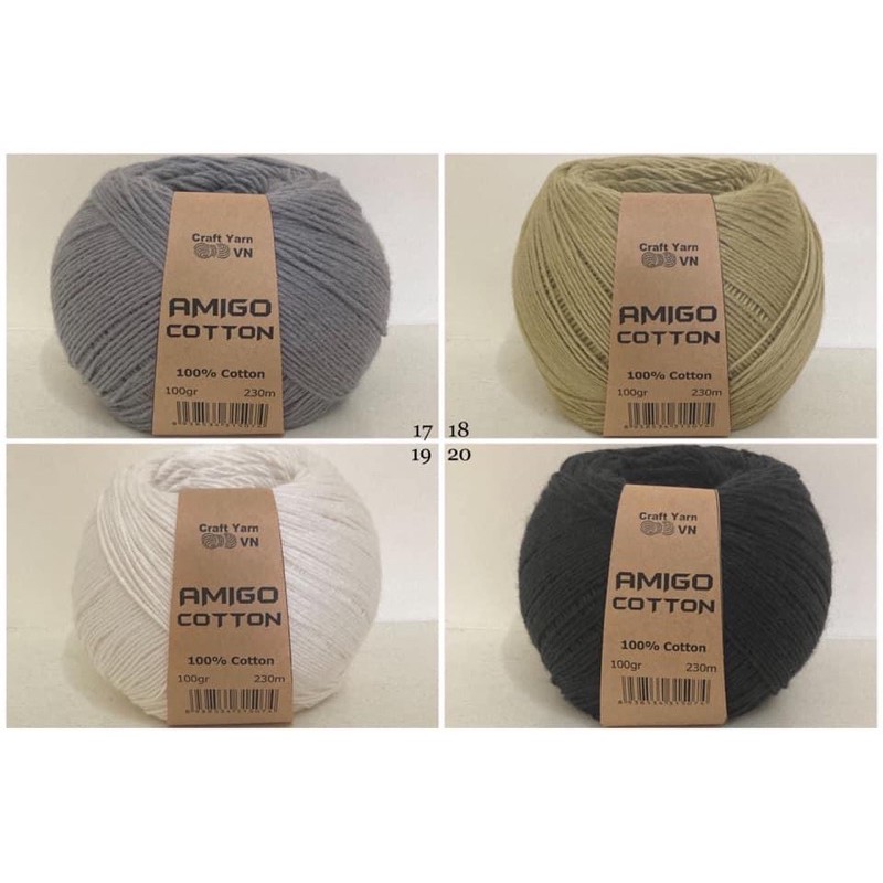 Sợi Amigo Cotton Craftyarn VN (cuộn 100gr)