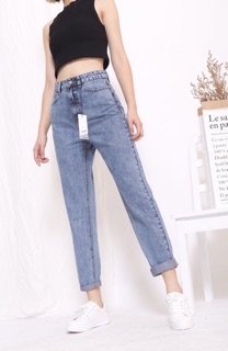 # Quần jeans ống thụng cạp cao