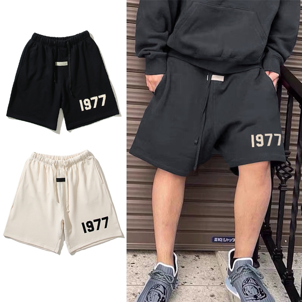 Quần short dáng rộng thiết kế năng động thời trang theo phong cách đường phố họa tiết số 1977